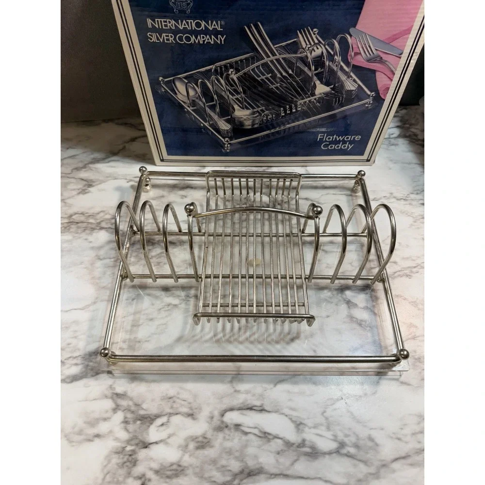 VTG International Silver Co. Silverware Buffet Caddy Holds Service for 12 (2592)